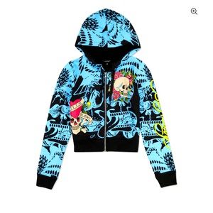 Woman crop Ed hardy original medium hoodie Brand New